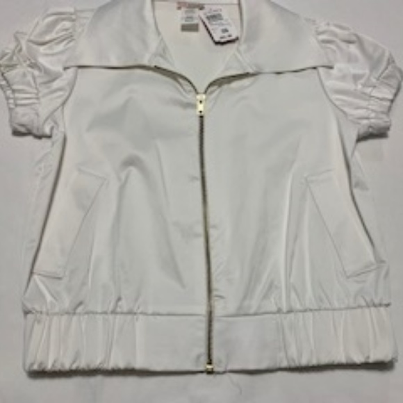 A'gaci women's short sleeve white cropped jacket - Picture 3 of 6